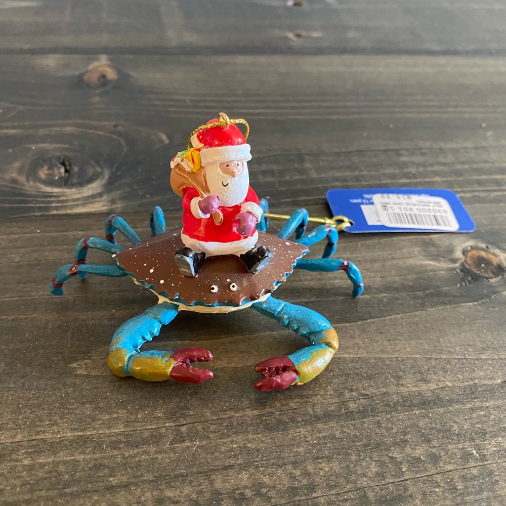 Santa and Crab Christmas ornament